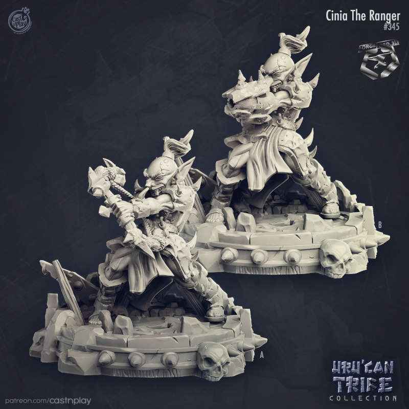 Cinia-The-Ranger-CastNPlay-uru-can-tribe-Collection-fantasy-miniatures-tabletop-RPG