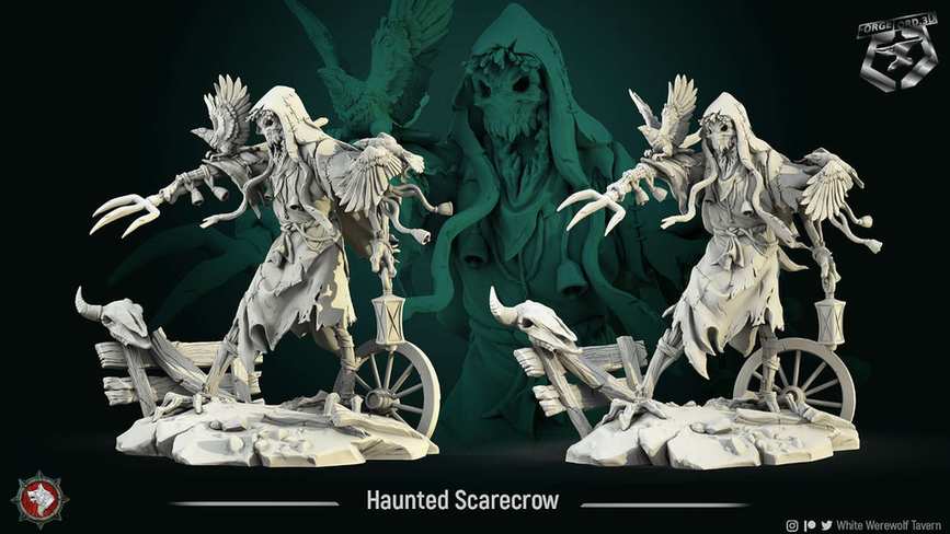 Haunted-Scarecrow-statue-75mm-figurines-fantasy-tabletop-RPG-3D-miniatures-white-werewolf-tavern