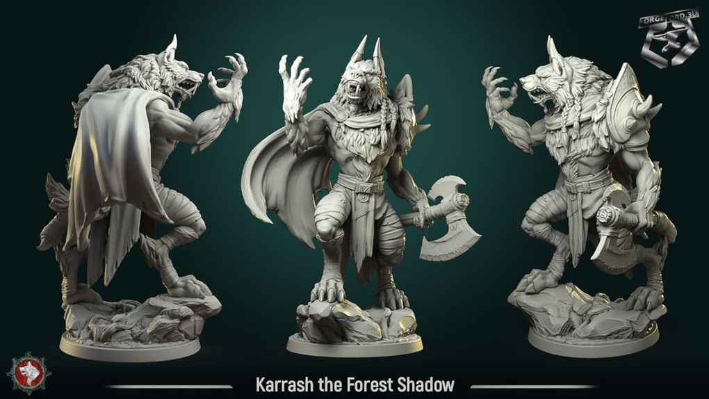Karrash-the-Forest-Shadow-32mm-figurines-fantasy-tabletop-RPG-3D-miniatures-white-werewolf-tavern