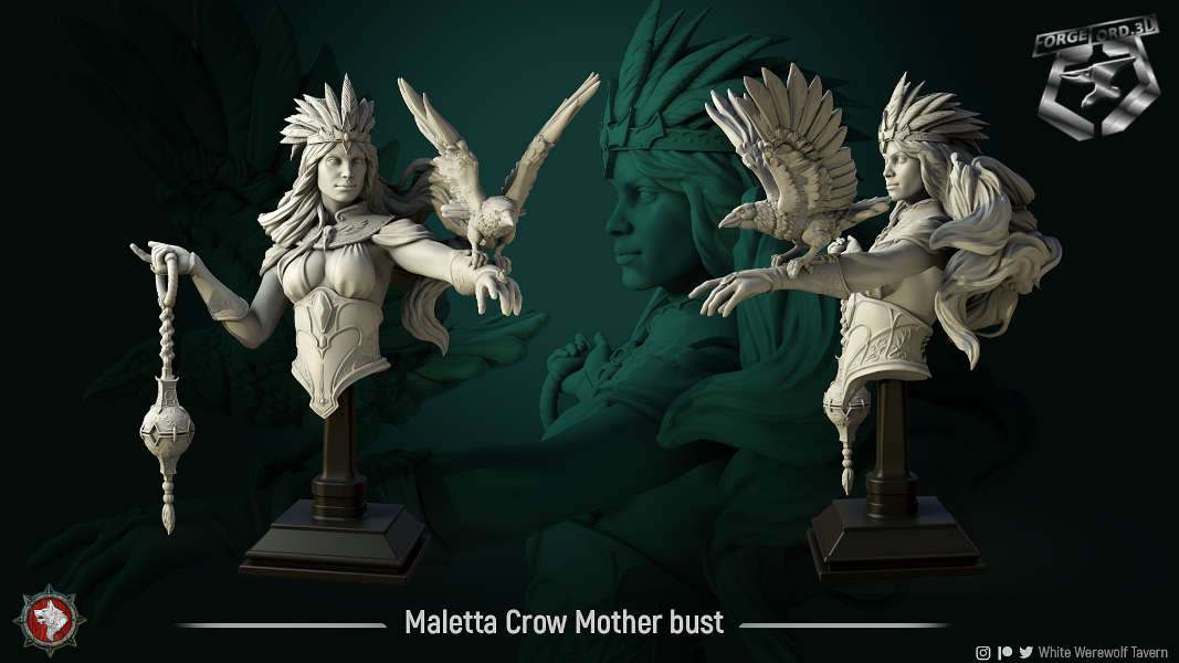 Maletta-bust-bust-75mm-figurines-fantasy-tabletop-RPG-3D-miniatures-white-werewolf-tavern