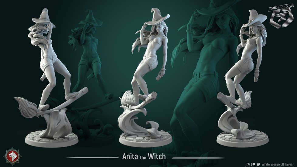 Anita-the-young-witch-75mm-statue-fantasy-tabletop-RPG-3D-miniatures-white-werewolf-tavern