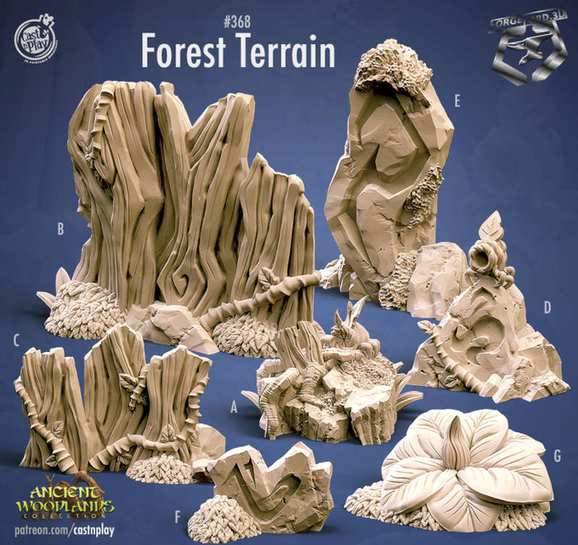 Forest-Terrain-CastNPlay-ancient-woodlands-Collection-fantasy-miniatures-tabletop-RPG