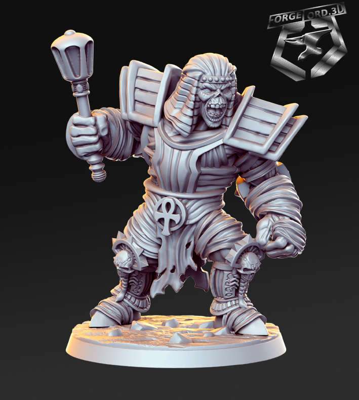 Mummy-pharao-with-mace-RN-Estudio-the-sands-of-time-collection-figurines-fantasy-tabletop-RPG-3D-miniatures