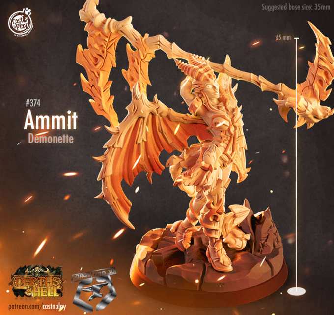 Ammit-CastNPlay-depth-of-hell-Collection--fantasy-tabletop-RPG-3D-miniatures