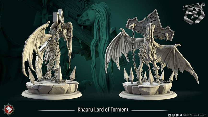 Khaaru-Lord-of-Torment-75mm-statue-fantasy-tabletop-RPG-3D-miniatures-white-werewolf-tavern