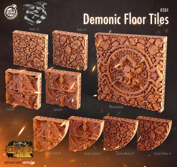 demonic-Floor-Tiles-Midnight-Curse-CastNPlay-Collection-decor-fantasy-tabletop-RPG-3D-miniatures