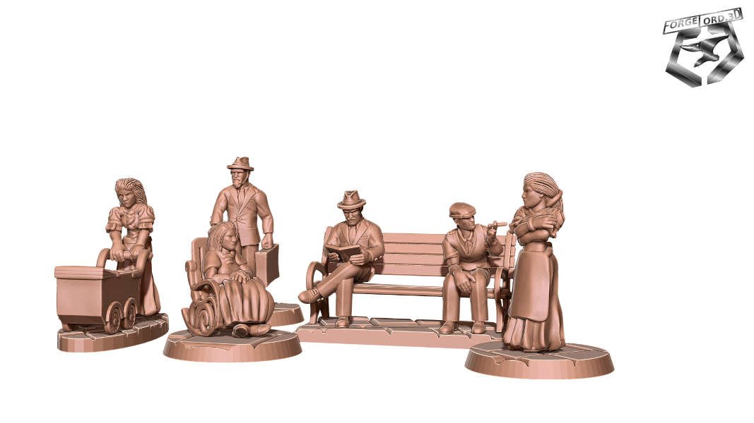 WWII-civilians-Figurines-3D-miniatures-Eskice-Miniature-historical-1