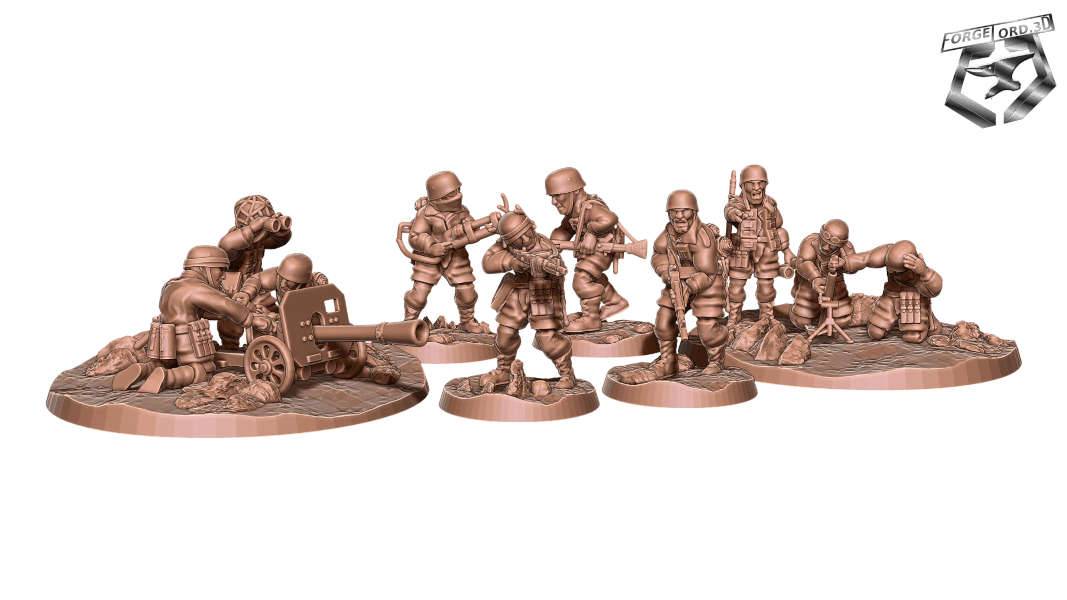 WWII-Fallschirmjager-supports-WWII-Figurines-3D-miniatures-Eskice-Miniature-historical-1