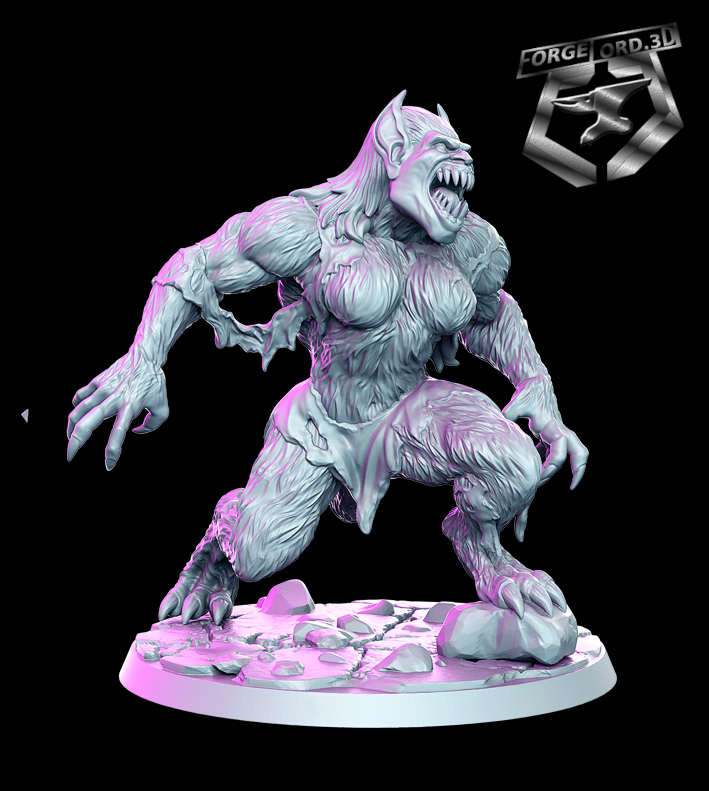 Female-Werebeast-RN-Estudio--collection-figurines-fantasy-tabletop-RPG-3D-miniatures