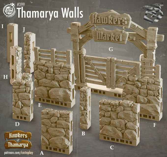 Thamarya-Walls-CastNPlay-Collection-decor-fantasy-tabletop-RPG-3D-miniatures