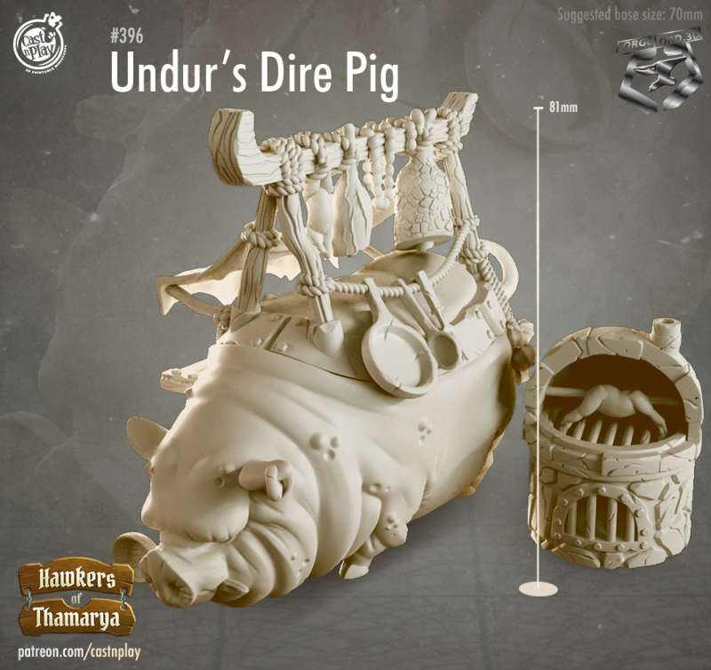 UndursPig-CastNPlay-Hawkers-of-Thamarya-Collection--fantasy-tabletop-RPG-3D-miniatures