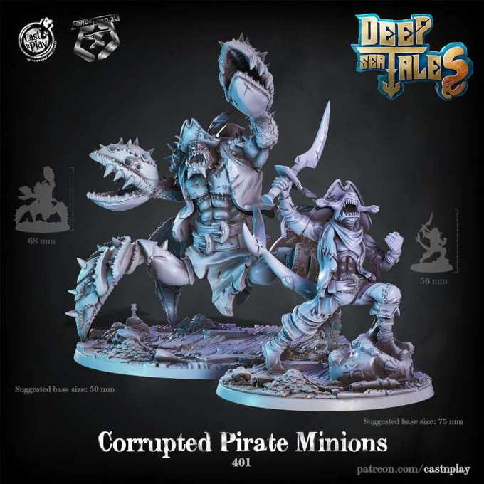 Corrupted-Pirate-Minions-CastNPlay-deep-ser-tales-Collection--fantasy-tabletop-RPG-3D-miniatures