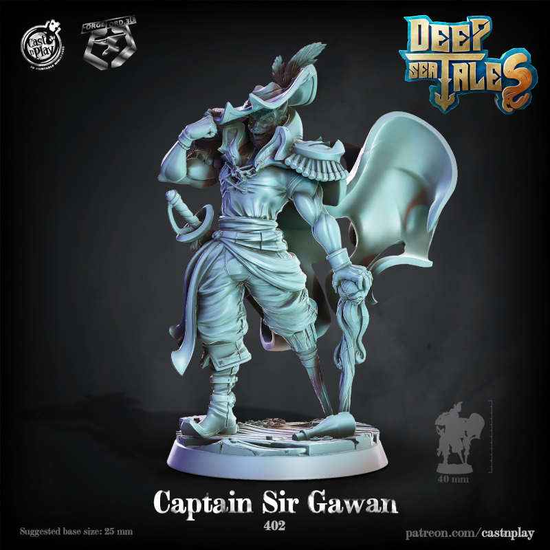Captain-Sir-Gawan-CastNPlay-deep-ser-tales-Collection--fantasy-tabletop-RPG-3D-miniatures