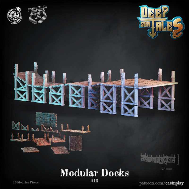 Modular-Docks-CastNPlay-deep-ser-tales-Collection--fantasy-tabletop-RPG-3D-miniatures