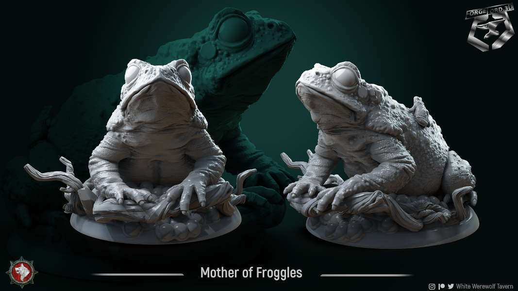 Mother-of-Froggles-32mm-figurines-fantasy-tabletop-RPG-3D-miniatures-white-werewolf-tavern