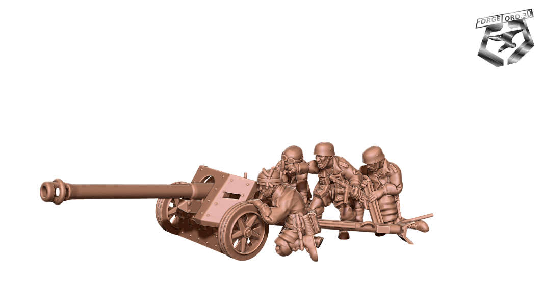 WWII-Fallschirmjager-PAK-40-WWII-Figurines-3D-miniatures-Eskice-Miniature-historical-1