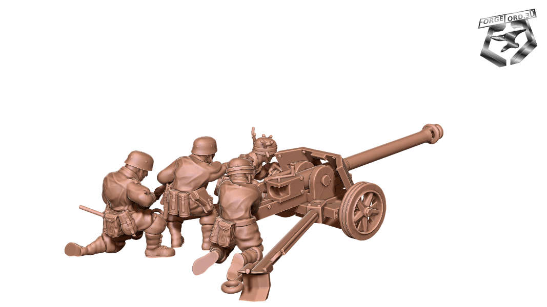 WWII-Fallschirmjager-PAK-40-WWII-Figurines-3D-miniatures-Eskice-Miniature-historical-2