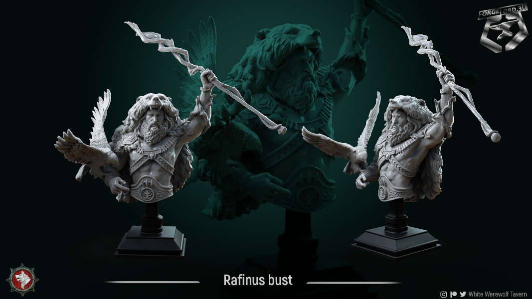 Rafinus-bust-75mm-figurines-fantasy-tabletop-RPG-3D-miniatures-white-werewolf-tavern