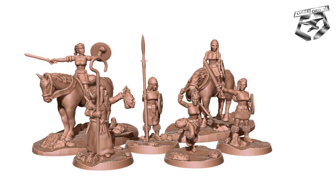 Vikings-women-28mm-Figurines-3D-miniatures-Eskice-Miniature-historical-1