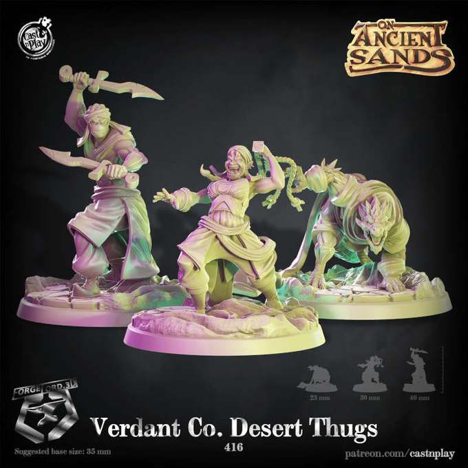 Verdant-Desert-Thugs-CastNPlay-Ancient sands-Collection--fantasy-tabletop-RPG-3D-miniatures