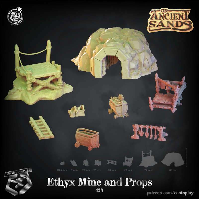 Ethyx-Mine-And-Props-CastNPlay-Ancient sands-Collection--fantasy-tabletop-RPG-3D-miniatures