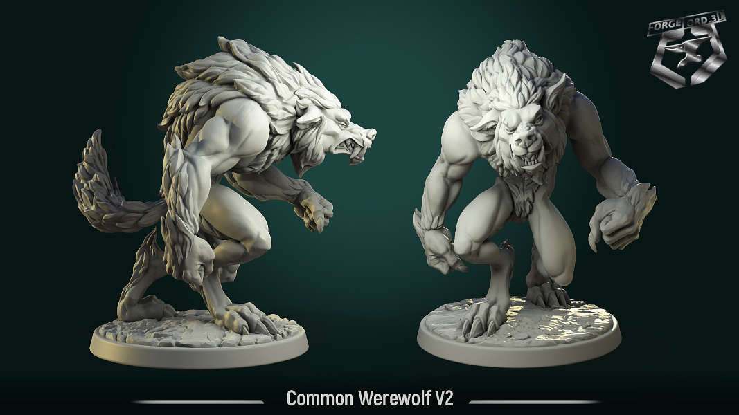 Common-Werewolf-32mm-figurines-fantasy-tabletop-RPG-3D-miniatures-white-werewolf-tavern