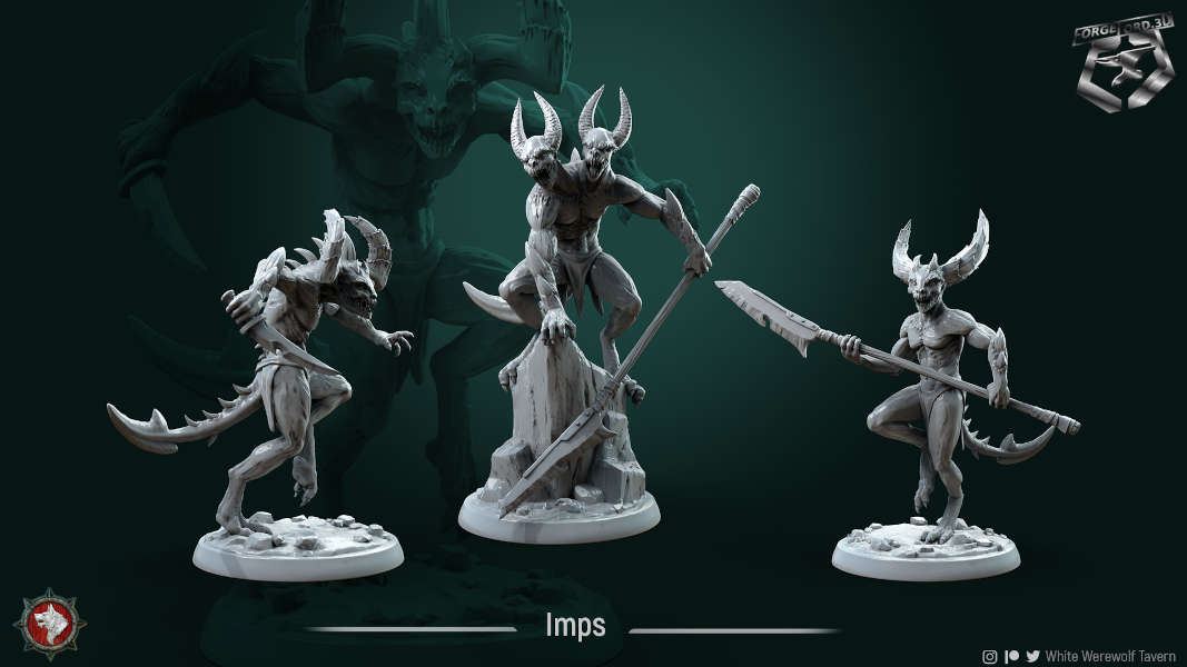 Imps-32mm-figurines-fantasy-tabletop-RPG-3D-miniatures-white-werewolf-tavern