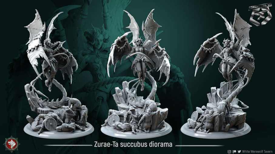 Zurae-Ta-succubus-diorama-statue-75mm-figurines-fantasy-tabletop-RPG-3D-miniatures-white-werewolf-tavern