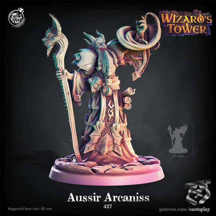 Aussir-Arcaniss-CastNPlay-Wizard's-Tower-Collection--fantasy-tabletop-RPG-3D-miniatures