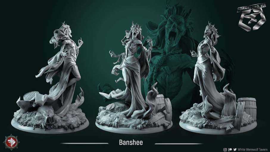 Bansheer-75mm-figurines-fantasy-tabletop-RPG-3D-miniatures-white-werewolf-tavern