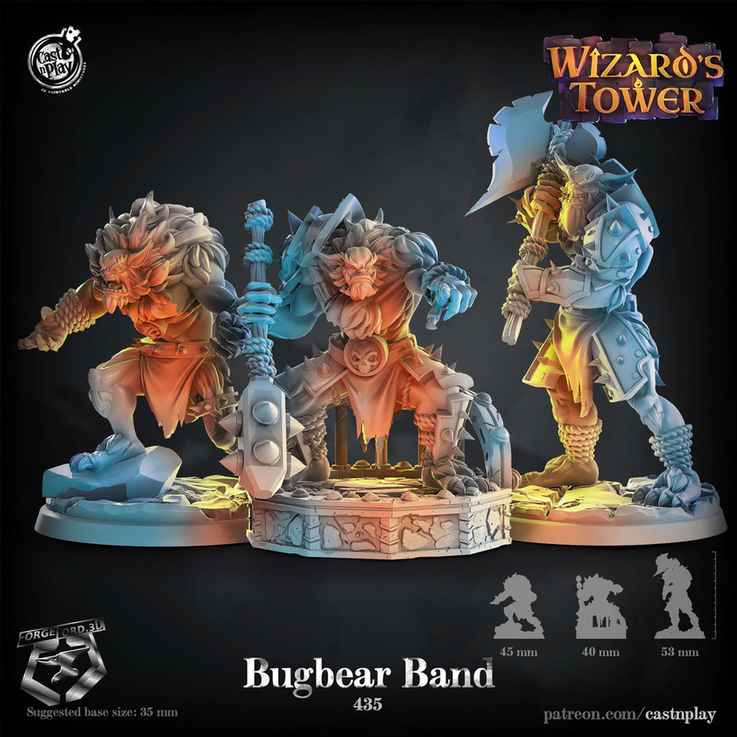 Bugbear-Band-CastNPlay-Wizard's-Tower-Collection--fantasy-tabletop-RPG-3D-miniatures