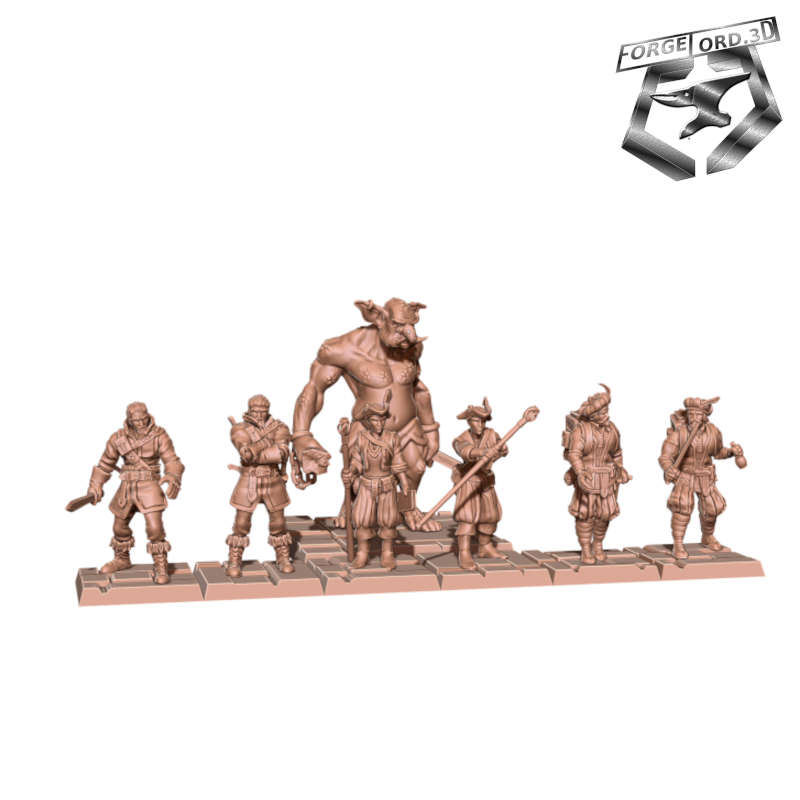 troll-Hunt-set-28mm-Figurines-3D-miniatures-Eskice-Miniature-fantastic