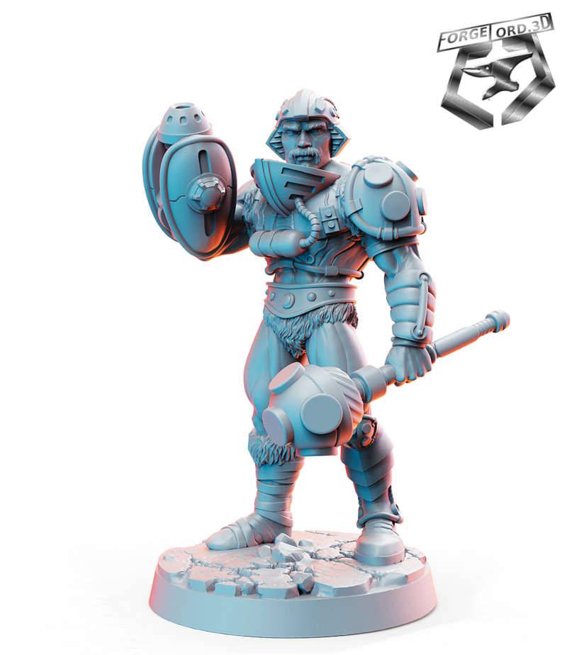 Dun-Ken-with-Blaster-Arm-RN-Estudio--Those-Wonderful-80's-collection-figurines-fantasy-tabletop-RPG-3D-miniatures