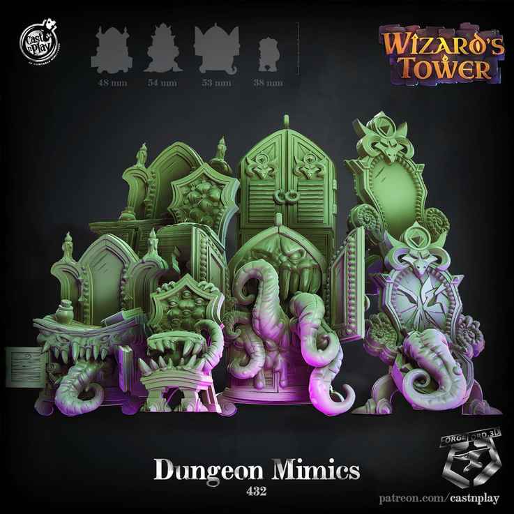 Dungeon-Mimics-CastNPlay-Wizard's-Tower-Collection--fantasy-tabletop-RPG-3D-miniatures