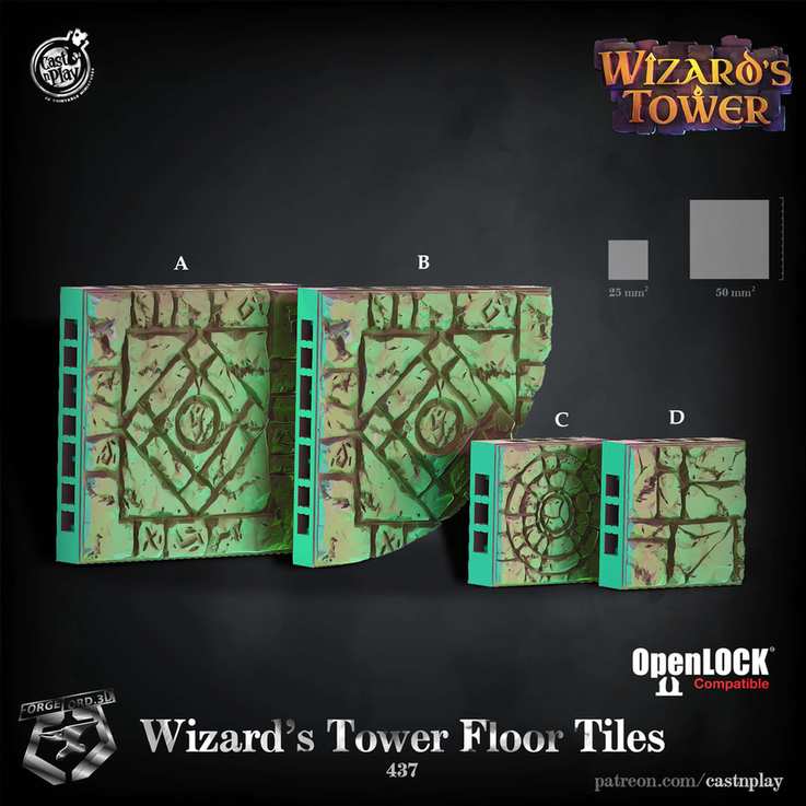 Wizard's-tower-Floor-Tiles-CastNPlay-Wizard's-Tower-Collection--fantasy-tabletop-RPG-3D-miniatures
