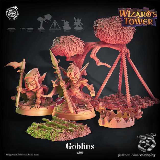 Goblin-Band-CastNPlay-Wizard's-Tower-Collection--fantasy-tabletop-RPG-3D-miniatures