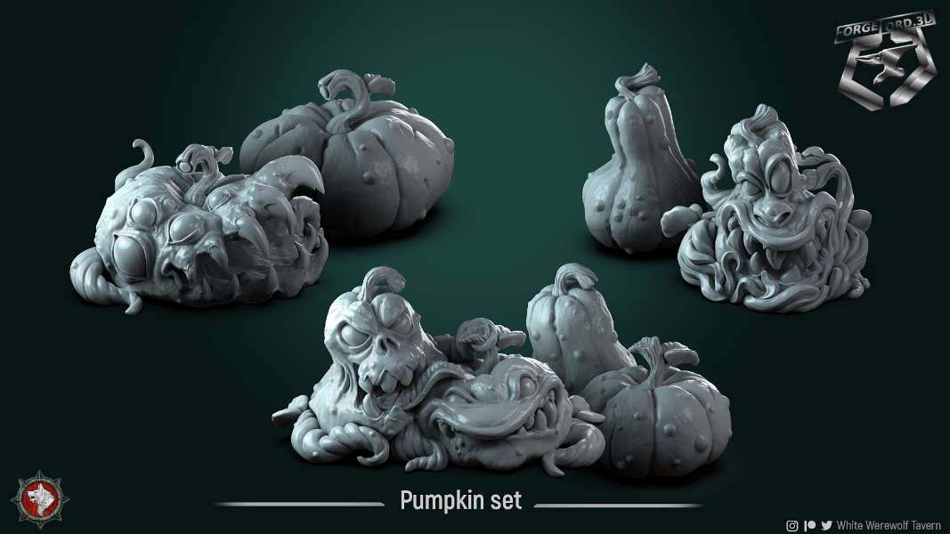Pumpkin-mimics-set-figurines-fantasy-tabletop-RPG-3D-miniatures-white-werewolf-tavern