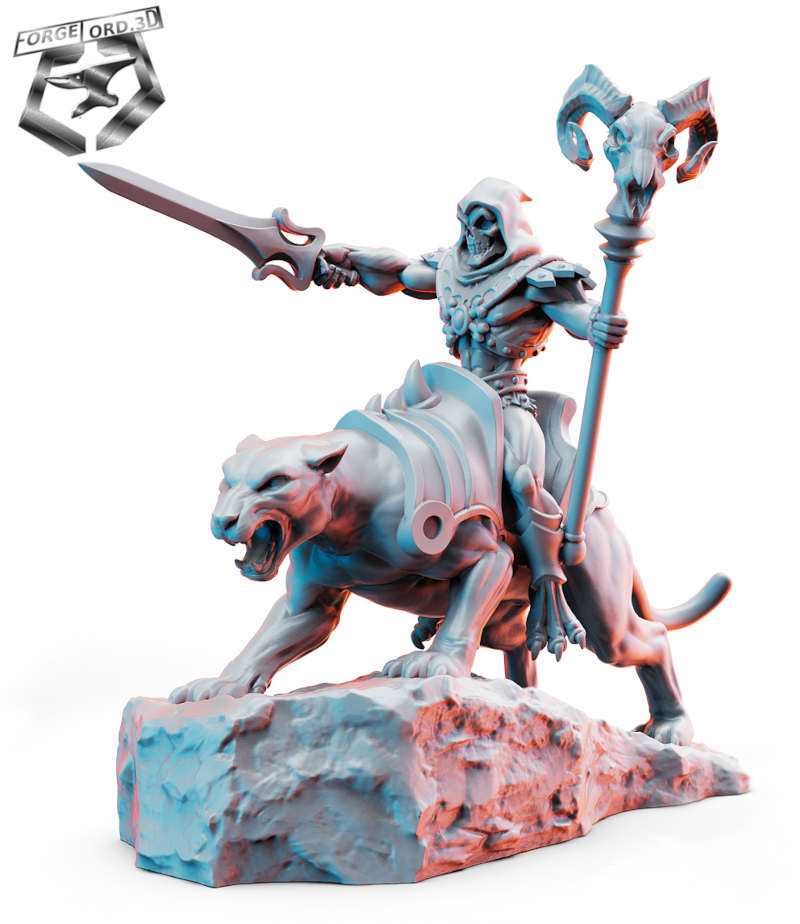 Skulldor-on-Catroar-RN-Estudio--Those-Wonderful-80's-collection-figurines-fantasy-tabletop-RPG-3D-miniatures