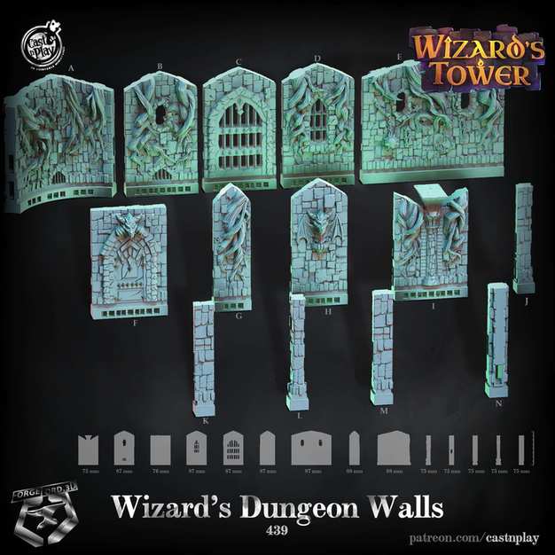 Wizards-Dungeon-Walls-CastNPlay-Wizard's-Tower-Collection--fantasy-tabletop-RPG-3D-miniatures