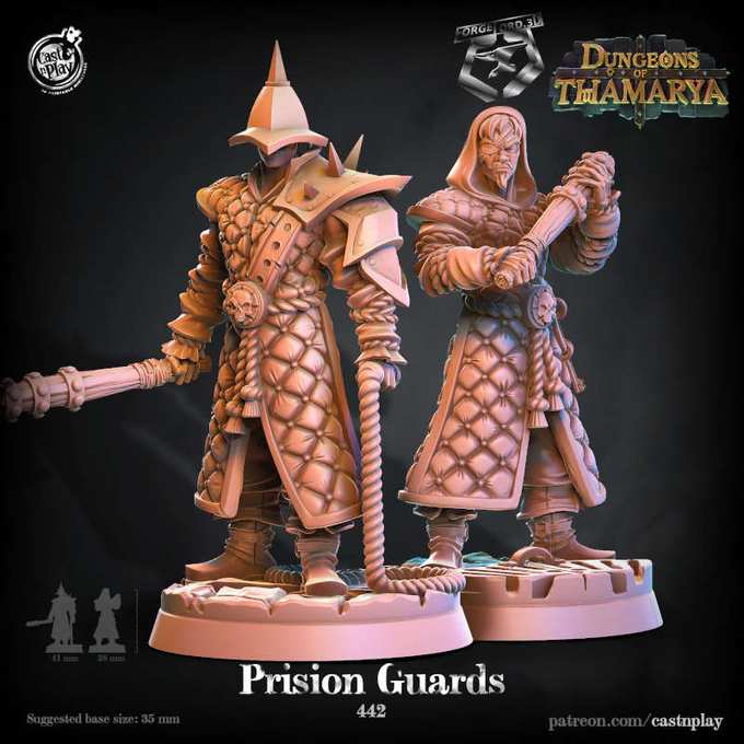 Prison-Guards-CastNPlay-dongeons-of-thamarya-Collection--fantasy-tabletop-RPG-3D-miniatures