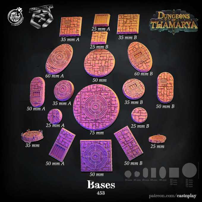 Dungeon-Bases-Bases-CastNPlay-Collection--fantasy-tabletop-RPG-3D-miniatures