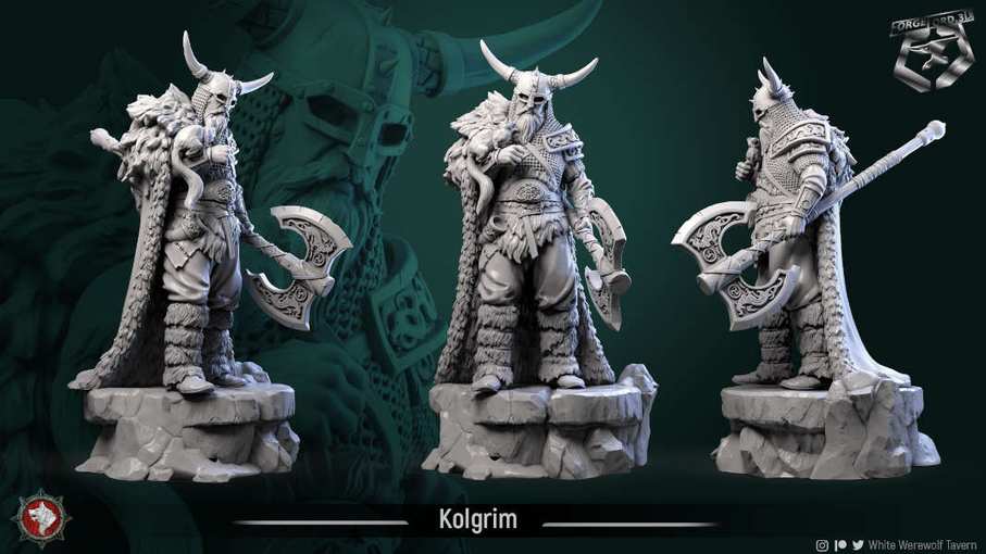 Kolgrim-75mm-figurines-fantasy-tabletop-RPG-3D-miniatures-white-werewolf-tavern