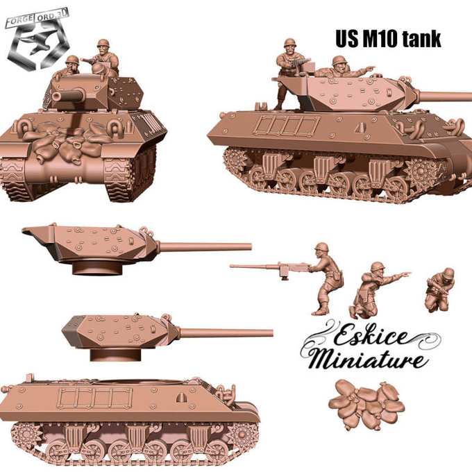 M10-tank and-crew-Eskice-Miniature-WWII-historical-vehicule-figurine-3d-miniatures-tabletop