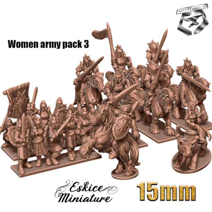 Women-army-pack-3-15mm-Pack-Figurines-3D-miniatures-Eskice-Miniature