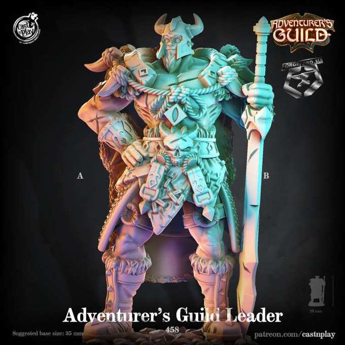 Adventurers-Guild-Leader-CastNPlay-adventurers-guild-Collection--fantasy-tabletop-RPG-3D-miniatures