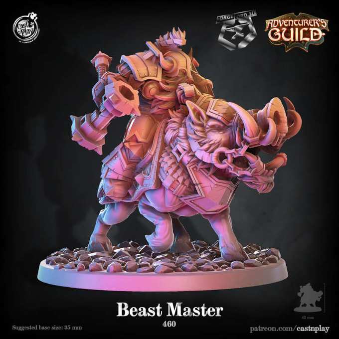 Beast-Master-CastNPlay-adventurers-guild-Collection--fantasy-tabletop-RPG-3D-miniatures