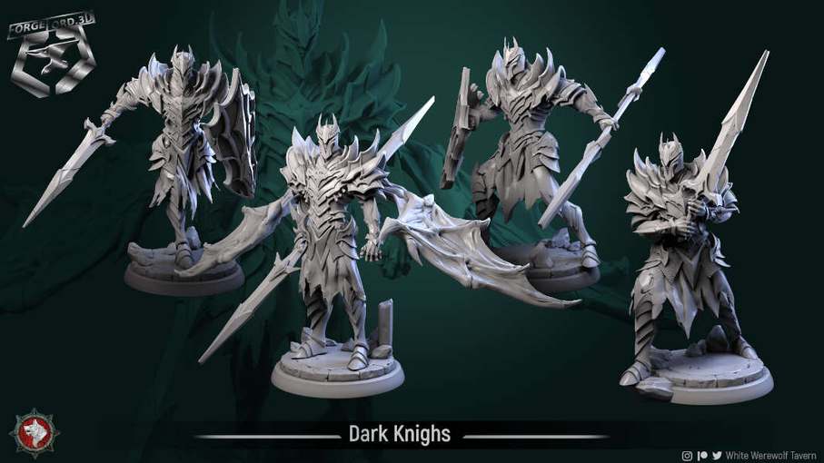 Dark-Knighs-set-32mm-figurines-fantasy-tabletop-RPG-3D-miniatures-white-werewolf-tavern