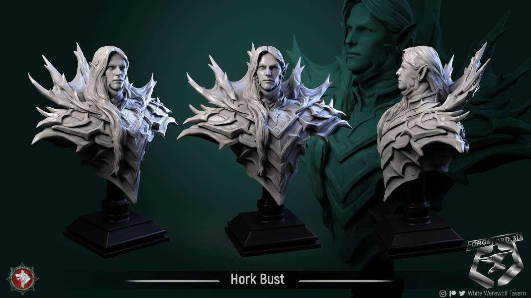 Hork-bust-75mm-figurines-fantasy-tabletop-RPG-3D-miniatures-white-werewolf-tavern