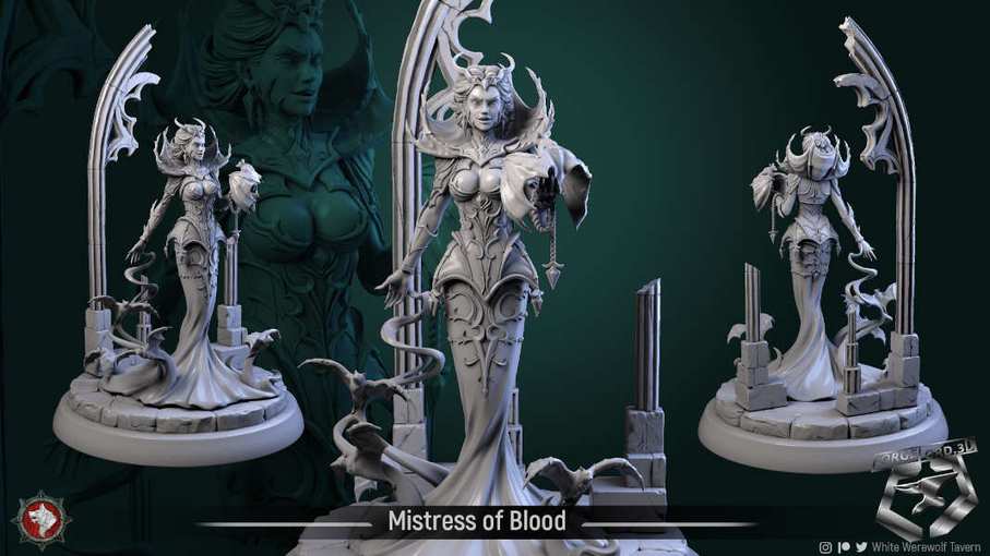 Mistress-of-Blood-75mm-figurines-fantasy-tabletop-RPG-3D-miniatures-white-werewolf-tavern