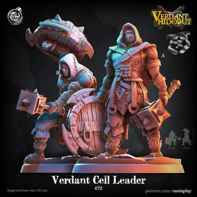 Verdant-Cell-Leader-CastNPlay-verdant-hideout-Collection--fantasy-tabletop-RPG-3D-miniatures